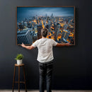 Chicago Wall Art Canvas Print - Chicago City Downtown Night by MyGreatCanvas | Canvas Wall Art Prints | Photo Prints & Wall Decor