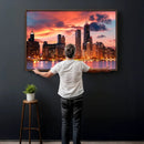 Chicago Wall Art Canvas Print - Chicago City Downtown Night by MyGreatCanvas | Canvas Wall Art Prints | Photo Prints & Wall Decor