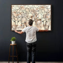 Farmhouse Texas Longhorn Wall Art Canvas Print - Abstract by MyGreatCanvas | Canvas Wall Art Prints | Photo Prints & Wall Decor