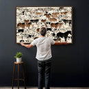Farmhouse Animals Horse Longhorn Cow Wall Art Canvas Print - by MyGreatCanvas | Canvas Wall Art Prints | Photo Prints & Wall Decor