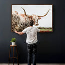 Texas Catle Longhorn Wall Art Canvas Print for Farmhouse by MyGreatCanvas | Canvas Wall Art Prints | Photo Prints & Wall Decor