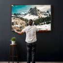 Snowy Mountain Wall Art Canvas Print, Alpine Pine Forest by MyGreatCanvas | Canvas Wall Art Prints | Photo Prints & Wall Decor