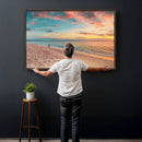 Beach Walk Wall Art Canvas Print – Soft Coastal Photography by MyGreatCanvas | Canvas Wall Art Prints | Photo Prints & Wall Decor