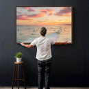 Sunset Beach Wall Art Canvas Print – Soft Coastal by MyGreatCanvas | Canvas Wall Art Prints | Photo Prints & Wall Decor