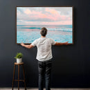 Ocean Wave Wall Art Canvas Print, Pastel Surf Seascape by MyGreatCanvas | Canvas Wall Art Prints | Photo Prints & Wall Decor
