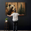 Grizzly Bear Wall Art Canvas Print, Rustic Wildlife Bear by MyGreatCanvas | Canvas Wall Art Prints | Photo Prints & Wall Decor