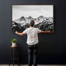 Black and White Mountain Wall Art Canvas Print, Snowy Alpine by MyGreatCanvas | Canvas Wall Art Prints | Photo Prints & Wall Decor