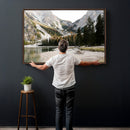 Lake Braies Alpine Landscape Wall Art Canvas Print, by MyGreatCanvas | Canvas Wall Art Prints | Photo Prints & Wall Decor