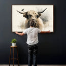Abstract Highland Cow Wall Art Canvas Print, Rustic Farm by MyGreatCanvas | Canvas Wall Art Prints | Photo Prints & Wall Decor