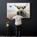 Abstract Highland Cow Animal Wall Art Canvas Print by MyGreatCanvas | Canvas Wall Art Prints | Photo Prints & Wall Decor