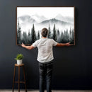 Misty Pine Forest Mountain Landscape Wall Art Canvas Print by MyGreatCanvas | Canvas Wall Art Prints | Photo Prints & Wall Decor