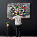 Graffiti Cube Abstract Street Art Wall Art Canvas Print by MyGreatCanvas | Canvas Wall Art Prints | Photo Prints & Wall Decor