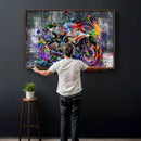 Graffiti Motorcycle Wall Art Canvas Print, Urban Street Art by MyGreatCanvas | Canvas Wall Art Prints | Photo Prints & Wall Decor