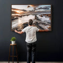 Rocky Coast Ocean Sunset Wall Art Canvas Print, Dramatic by MyGreatCanvas | Canvas Wall Art Prints | Photo Prints & Wall Decor
