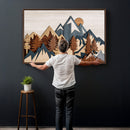 Layered Wooden Mountain Wall Art Canvas Print, Modern Rustic by MyGreatCanvas | Canvas Wall Art Prints | Photo Prints & Wall Decor
