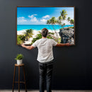 Tropical Beach Wall Art Canvas Print, Palm Tree Ocean by MyGreatCanvas | Canvas Wall Art Prints | Photo Prints & Wall Decor
