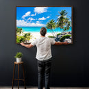 Tropical Beach Wall Art Canvas Print, Palm Tree Ocean by MyGreatCanvas | Canvas Wall Art Prints | Photo Prints & Wall Decor