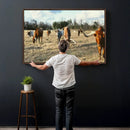Texas Longhorn Wall Art Canvas Print, Western Ranch Cattle by MyGreatCanvas | Canvas Wall Art Prints | Photo Prints & Wall Decor