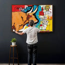 Basquiat Style Bull Graffiti Wall Art Canvas Print, Street by MyGreatCanvas | Canvas Wall Art Prints | Photo Prints & Wall Decor