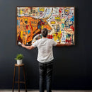 Basquiat Style Bull Graffiti Wall Art Canvas Print, Street by MyGreatCanvas | Canvas Wall Art Prints | Photo Prints & Wall Decor