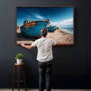 Coastal Fishing Boats Wall Art Canvas Print, Sunset Beach by MyGreatCanvas | Canvas Wall Art Prints | Photo Prints & Wall Decor