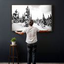 Black and White Snowy Pine Forest Wall Art Canvas Print, by MyGreatCanvas | Canvas Wall Art Prints | Photo Prints & Wall Decor