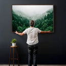 Misty Pine Forest Wall Art Canvas Print, Foggy Evergreen by MyGreatCanvas | Canvas Wall Art Prints | Photo Prints & Wall Decor