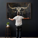 Rustic Longhorn Bull Wall Art Canvas Print – Vintage Western by MyGreatCanvas | Canvas Wall Art Prints | Photo Prints & Wall Decor