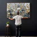 Abstract Floral Wall Art Canvas Print – Gold and Blue by MyGreatCanvas | Canvas Wall Art Prints | Photo Prints & Wall Decor