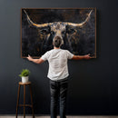 Abstract Longhorn Bull Wall Art Canvas Print – Rustic by MyGreatCanvas | Canvas Wall Art Prints | Photo Prints & Wall Decor