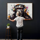 Dj Monkey Wall Art Canvas Print – Colorful Pop Art Banksy by MyGreatCanvas | Canvas Wall Art Prints | Photo Prints & Wall Decor