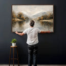 Neutral Abstract River Landscape Wall Art Canvas Print by MyGreatCanvas | Canvas Wall Art Prints | Photo Prints & Wall Decor