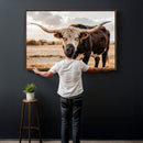 Texas Longhorn Bull Rustic Wall Art Canvas Print, Western by MyGreatCanvas | Canvas Wall Art Prints | Photo Prints & Wall Decor