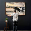 Texas Longhorn Bull Rustic Wall Art Canvas Print by MyGreatCanvas | Canvas Wall Art Prints | Photo Prints & Wall Decor