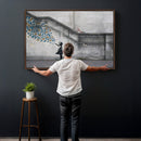 Banksy Girl with Butterflies Street Art Wall Art Canvas by MyGreatCanvas | Canvas Wall Art Prints | Photo Prints & Wall Decor