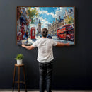 London City Street Wall Art Canvas Print, Big Ben & Red Bus by MyGreatCanvas | Canvas Wall Art Prints | Photo Prints & Wall Decor