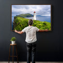 Cliffside Lighthouse Wall Art Canvas Print – Coastal by MyGreatCanvas | Canvas Wall Art Prints | Photo Prints & Wall Decor