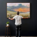 Mountain Sunset Wall Art Canvas Print Vintage Landscape by MyGreatCanvas | Canvas Wall Art Prints | Photo Prints & Wall Decor