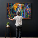 Colorful Heron Wall Art Canvas Print Tropical Bird Abstract by MyGreatCanvas | Canvas Wall Art Prints | Photo Prints & Wall Decor