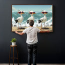 Funny Seagull Wall Art Canvas Print Beach Birds With by MyGreatCanvas | Canvas Wall Art Prints | Photo Prints & Wall Decor