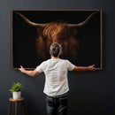 Highland Cow Wall Art Canvas Print – Moody Dark Rustic by MyGreatCanvas | Canvas Wall Art Prints | Photo Prints & Wall Decor