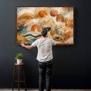 Geometric Boho Abstract Wall Art Canvas Print, Orange Blue by MyGreatCanvas | Canvas Wall Art Prints | Photo Prints & Wall Decor