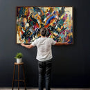 Geometric Abstract Wall Art Canvas Print, Orange Blue by MyGreatCanvas | Canvas Wall Art Prints | Photo Prints & Wall Decor