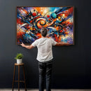 Geometric Abstract Wall Art Canvas Print, Orange Blue by MyGreatCanvas | Canvas Wall Art Prints | Photo Prints & Wall Decor