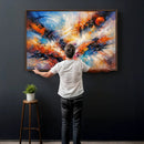 Lyrical Abstraction Wall Art Canvas Print, Orange Blue by MyGreatCanvas | Canvas Wall Art Prints | Photo Prints & Wall Decor