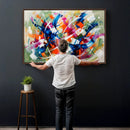 Geometric Abstract Wall Art Canvas Print, Orange Blue by MyGreatCanvas | Canvas Wall Art Prints | Photo Prints & Wall Decor