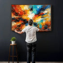 Lyrical Abstract Wall Art Canvas Print, Orange Blue Abstract by MyGreatCanvas | Canvas Wall Art Prints | Photo Prints & Wall Decor