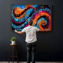 Geometric Abstract Wall Art Canvas Print, Orange Blue by MyGreatCanvas | Canvas Wall Art Prints | Photo Prints & Wall Decor