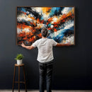 Geometric Abstract Wall Art Canvas Print, Orange Blue by MyGreatCanvas | Canvas Wall Art Prints | Photo Prints & Wall Decor