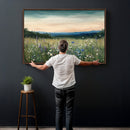 Wildflower Meadow Oil Painting Canvas — Daisy Lavender
